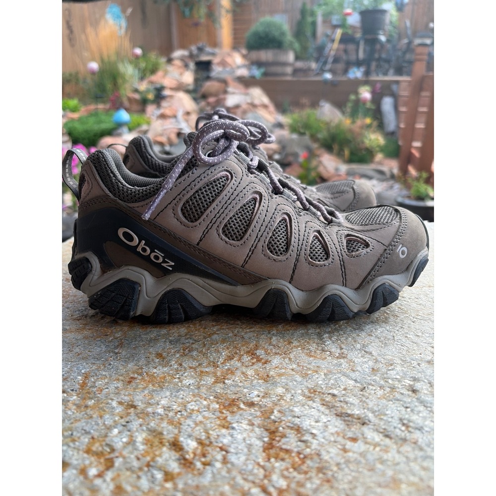 Oboz Sawtooth II Low Hiking Shoes Womens 8 Pewter Gray Violet Trail Sneakers